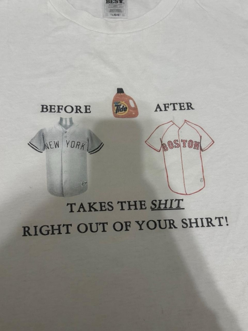 Fruit of the Loom White Graphic 'Before After' Crew Tee